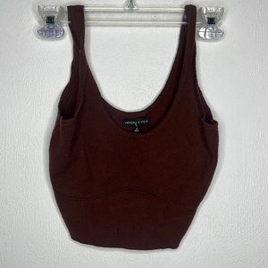 pacsun kendall and kylie brown cropped brown tank top